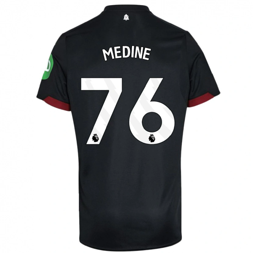 Danxen Kinder Jethro Medine #76 Schwarz Weiß Auswärtstrikot Trikot 2024/25 T-Shirt