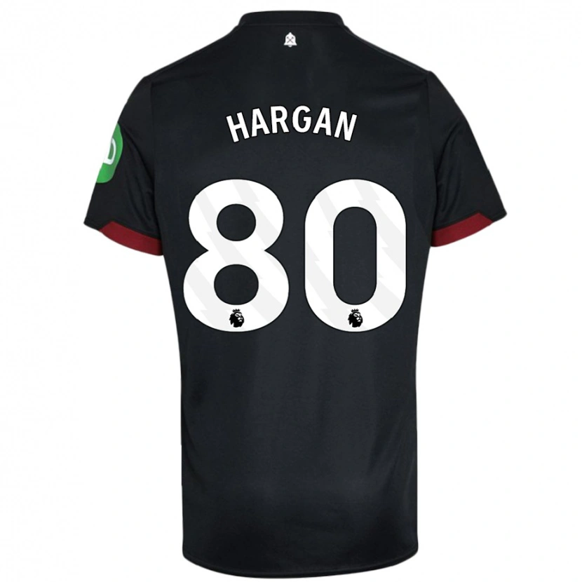 Danxen Kinder Riley Hargan #80 Schwarz Weiß Auswärtstrikot Trikot 2024/25 T-Shirt
