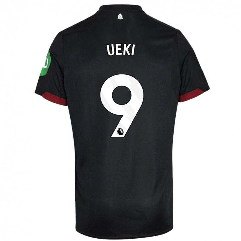 Danxen Kinder Riko Ueki #9 Schwarz Weiß Auswärtstrikot Trikot 2024/25 T-Shirt