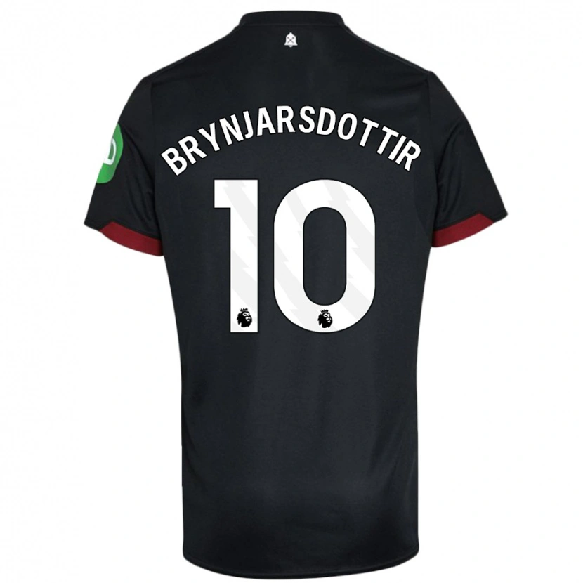 Danxen Kinder Dagný Brynjarsdóttir #10 Schwarz Weiß Auswärtstrikot Trikot 2024/25 T-Shirt
