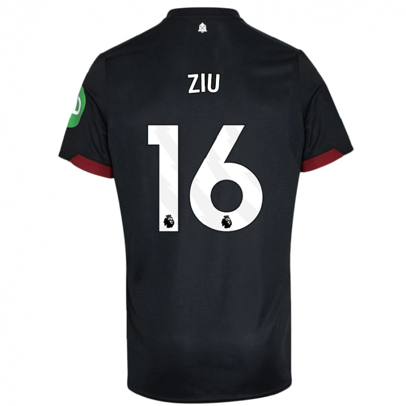 Danxen Kinder Jessica Ziu #16 Schwarz Weiß Auswärtstrikot Trikot 2024/25 T-Shirt