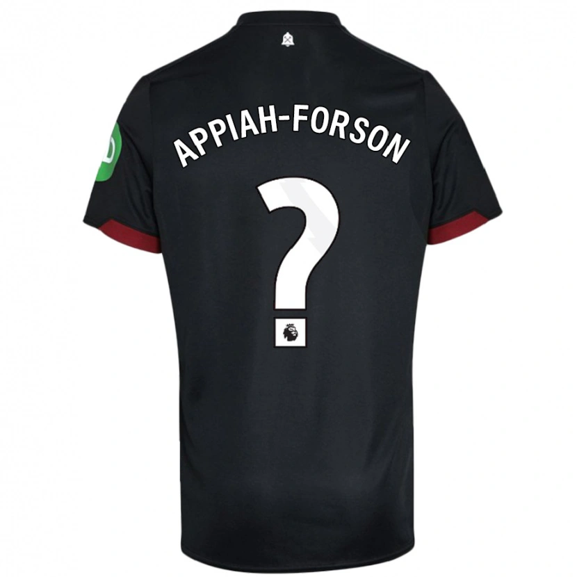 Danxen Kinder Keenan Appiah-Forson #0 Schwarz Weiß Auswärtstrikot Trikot 2024/25 T-Shirt