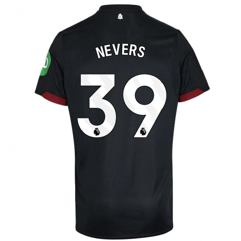 Danxen Kinder Thierry Nevers #39 Schwarz Weiß Auswärtstrikot Trikot 2024/25 T-Shirt