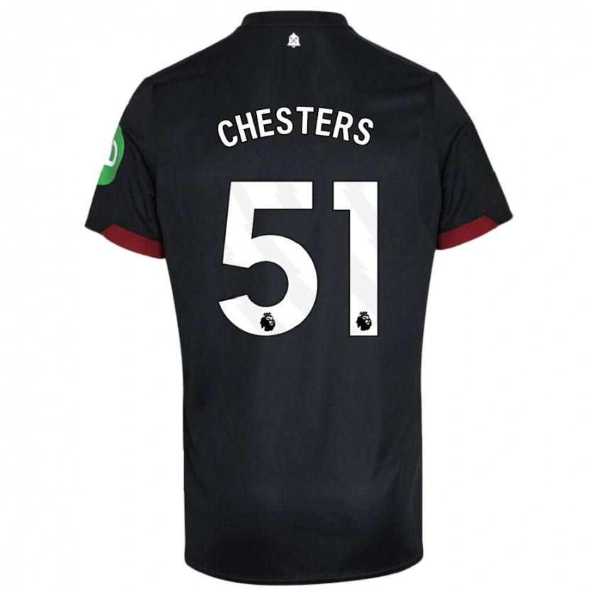 Danxen Kinder Dan Chesters #51 Schwarz Weiß Auswärtstrikot Trikot 2024/25 T-Shirt