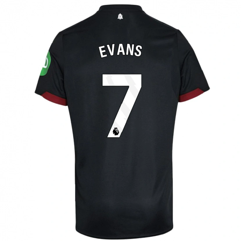 Danxen Kinder Lisa Evans #7 Schwarz Weiß Auswärtstrikot Trikot 2024/25 T-Shirt