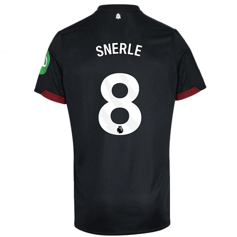 Danxen Kinder Emma Snerle #8 Schwarz Weiß Auswärtstrikot Trikot 2024/25 T-Shirt