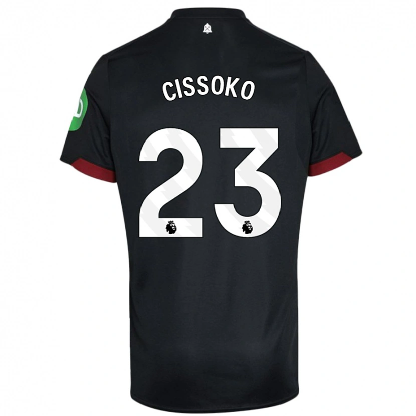 Danxen Kinder Hawa Cissoko #23 Schwarz Weiß Auswärtstrikot Trikot 2024/25 T-Shirt