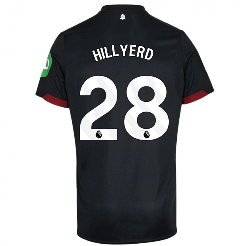 Danxen Kinder Sophie Hillyerd #28 Schwarz Weiß Auswärtstrikot Trikot 2024/25 T-Shirt