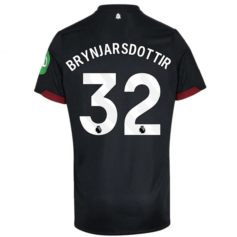 Danxen Kinder Dagny Brynjarsdottir #32 Schwarz Weiß Auswärtstrikot Trikot 2024/25 T-Shirt
