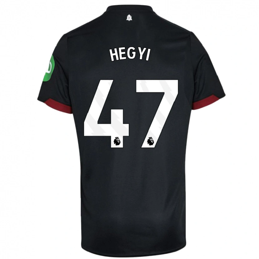 Danxen Kinder Krisztian Hegyi #47 Schwarz Weiß Auswärtstrikot Trikot 2024/25 T-Shirt