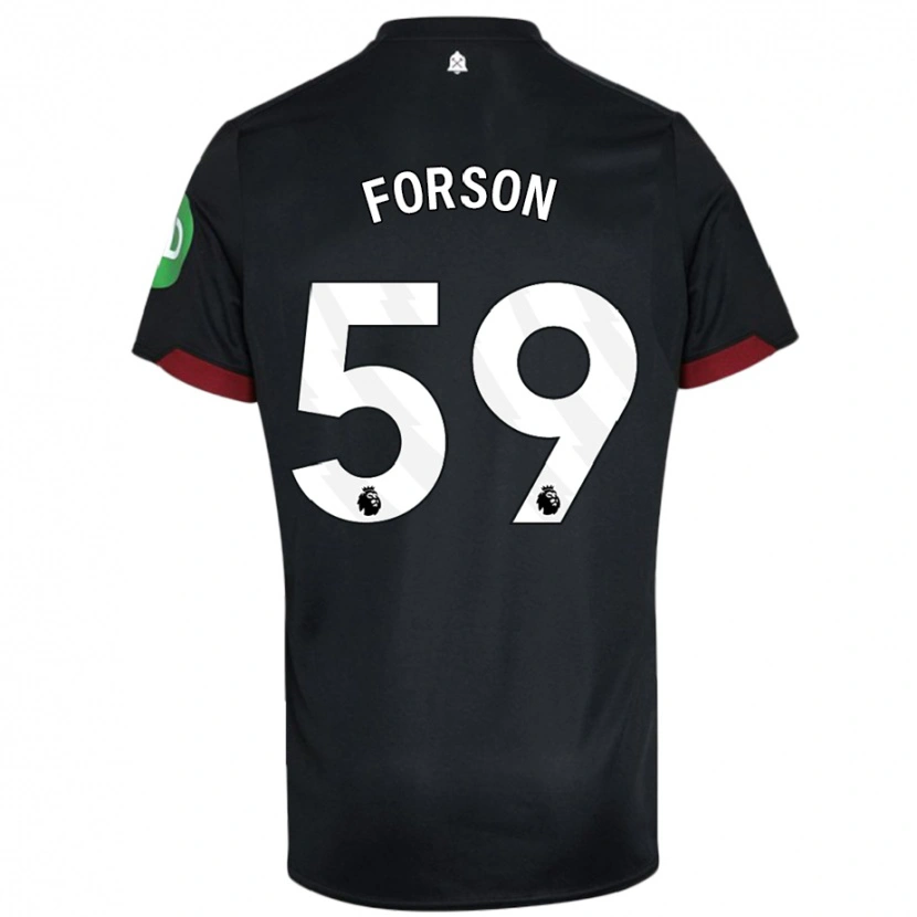 Danxen Kinder Keenan Forson #59 Schwarz Weiß Auswärtstrikot Trikot 2024/25 T-Shirt