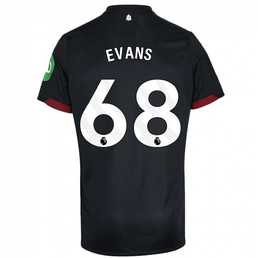 Danxen Kinder Isaac Evans #68 Schwarz Weiß Auswärtstrikot Trikot 2024/25 T-Shirt