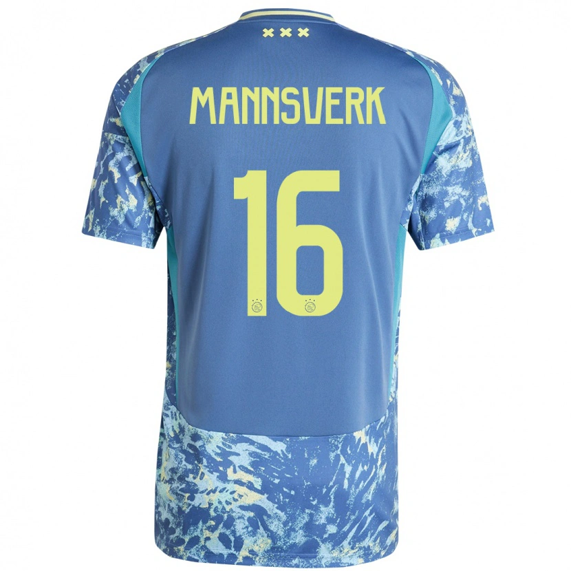 Danxen Kinder Sivert Mannsverk #16 Grau Blau Gelb Auswärtstrikot Trikot 2024/25 T-Shirt