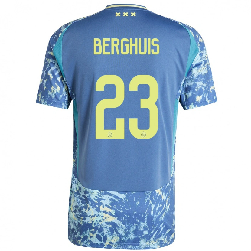 Danxen Kinder Steven Berghuis #23 Grau Blau Gelb Auswärtstrikot Trikot 2024/25 T-Shirt