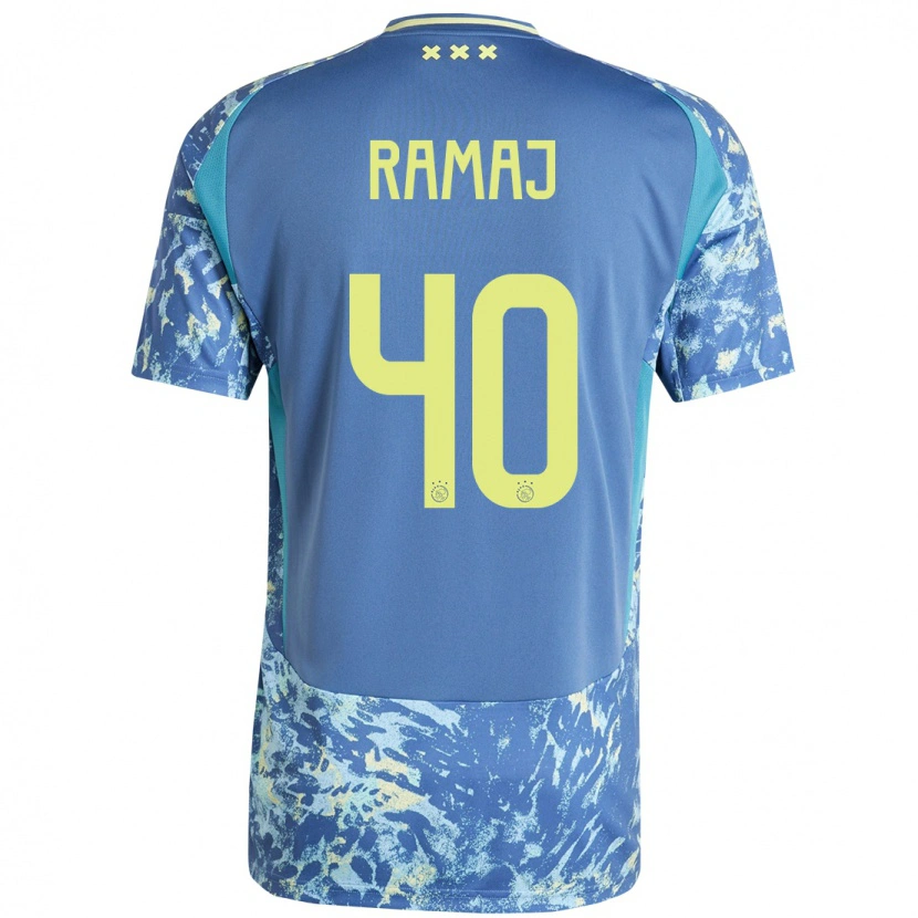 Danxen Kinder Diant Ramaj #40 Grau Blau Gelb Auswärtstrikot Trikot 2024/25 T-Shirt