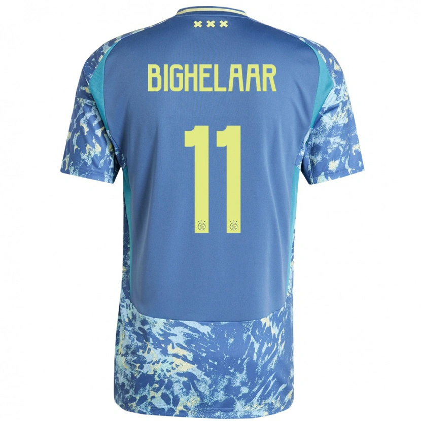 Danxen Kinder Marjolijn Van Den Bighelaar #11 Grau Blau Gelb Auswärtstrikot Trikot 2024/25 T-Shirt