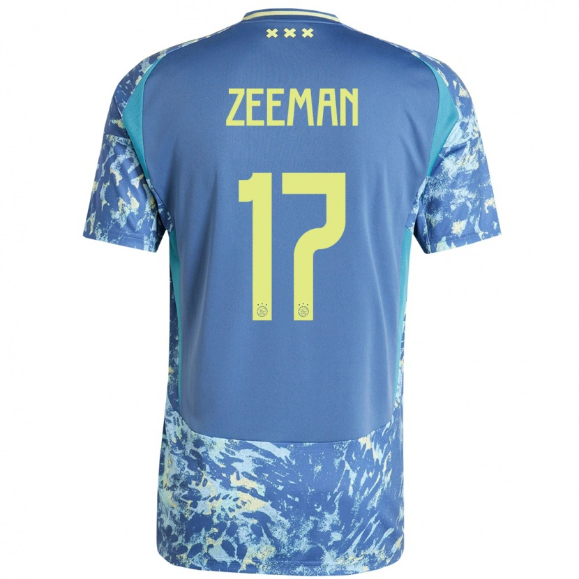 Danxen Kinder Kelly Zeeman #17 Grau Blau Gelb Auswärtstrikot Trikot 2024/25 T-Shirt