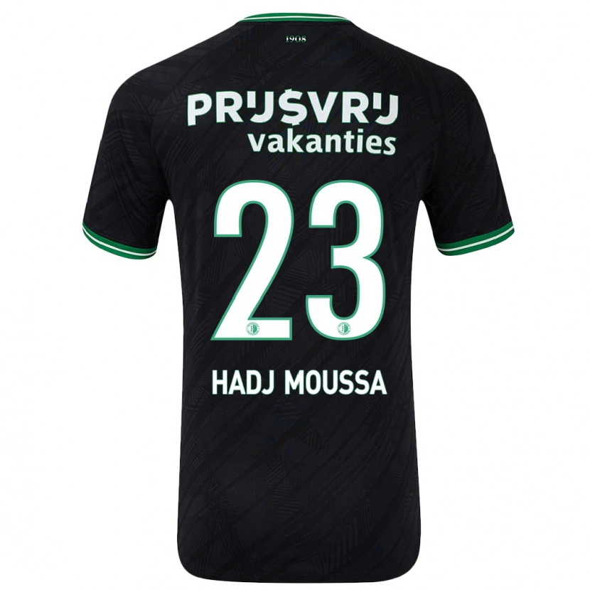 Danxen Kinder Anis Hadj Moussa #23 Schwarz Grün Auswärtstrikot Trikot 2024/25 T-Shirt