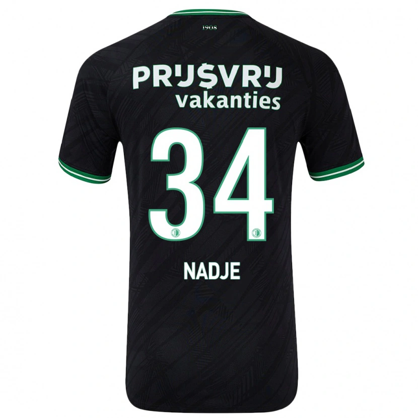 Danxen Kinder Chris-Kévin Nadje #34 Schwarz Grün Auswärtstrikot Trikot 2024/25 T-Shirt
