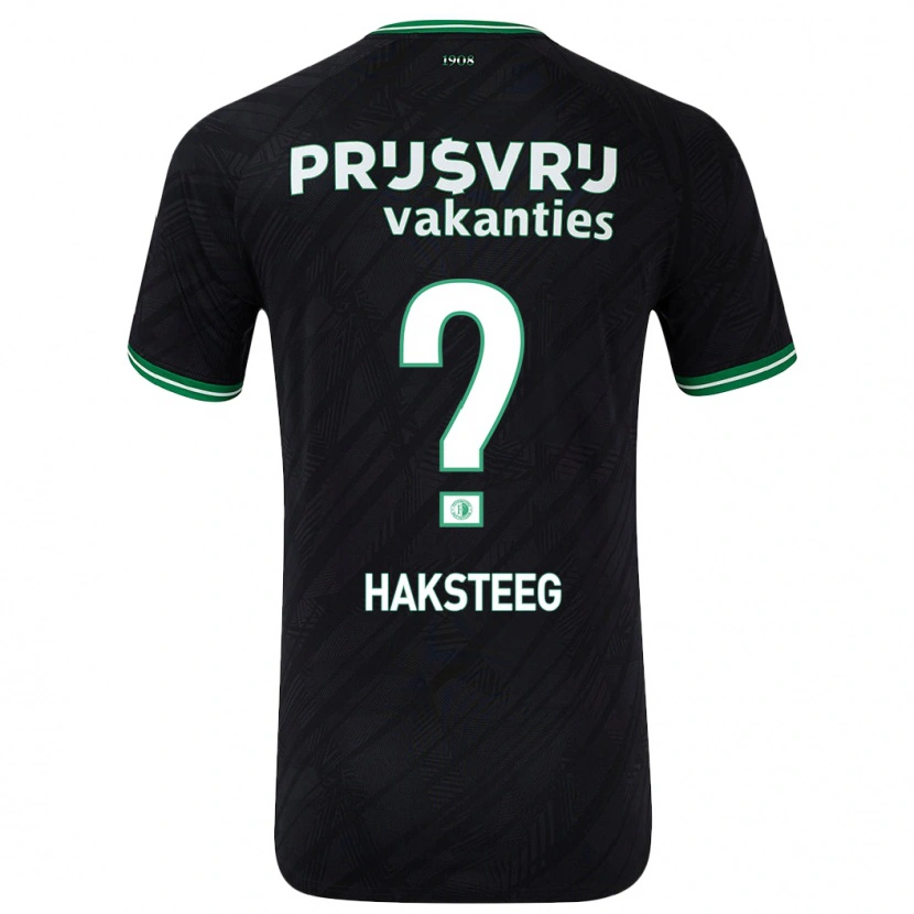 Danxen Kinder Tim Haksteeg #0 Schwarz Grün Auswärtstrikot Trikot 2024/25 T-Shirt