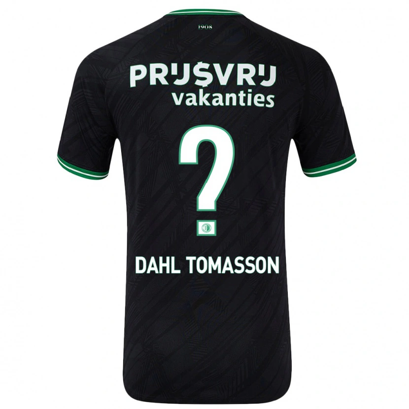 Danxen Kinder Luca Dahl Tomasson #0 Schwarz Grün Auswärtstrikot Trikot 2024/25 T-Shirt