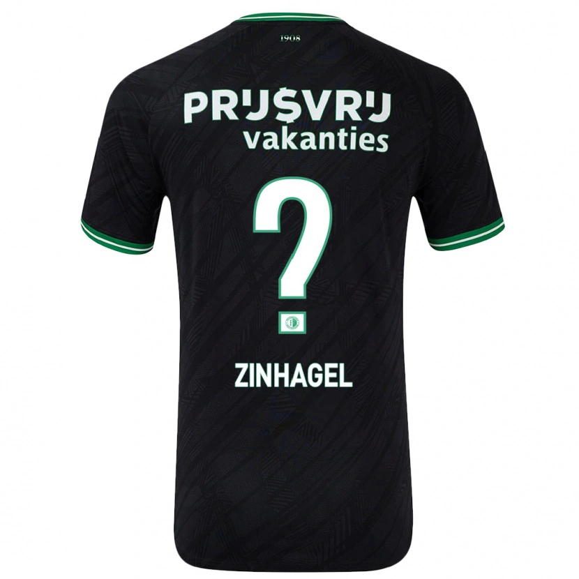 Danxen Kinder Jivayno Zinhagel #0 Schwarz Grün Auswärtstrikot Trikot 2024/25 T-Shirt