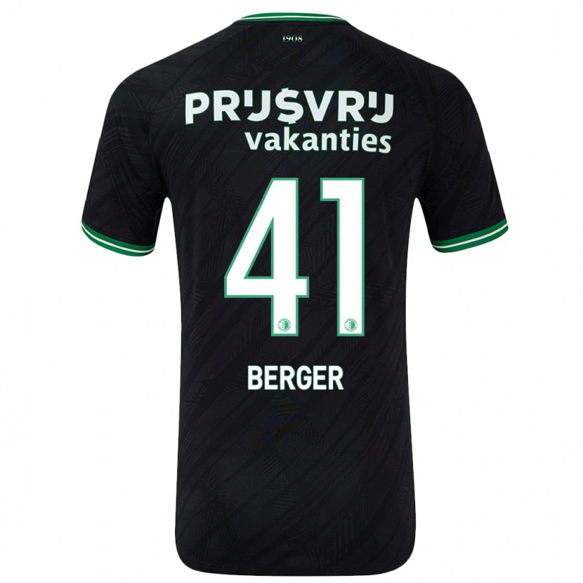Danxen Kinder Mannou Berger #41 Schwarz Grün Auswärtstrikot Trikot 2024/25 T-Shirt