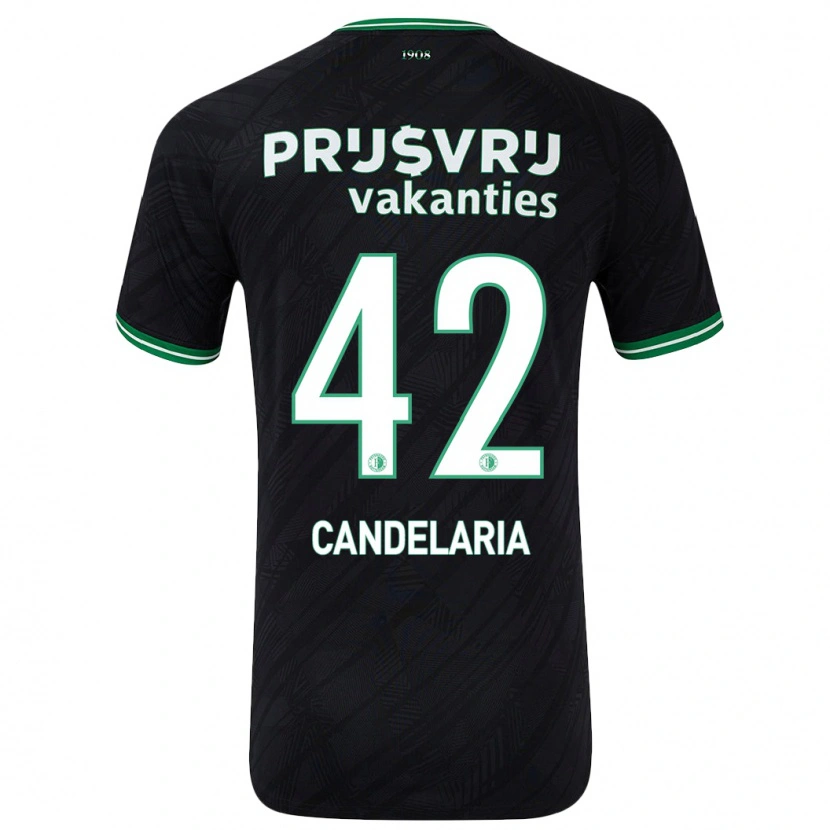 Danxen Kinder Jayden Candelaria #42 Schwarz Grün Auswärtstrikot Trikot 2024/25 T-Shirt