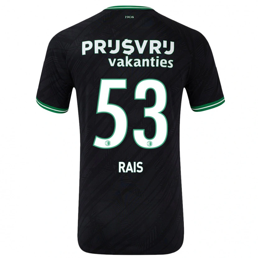 Danxen Kinder Amir Rais #53 Schwarz Grün Auswärtstrikot Trikot 2024/25 T-Shirt