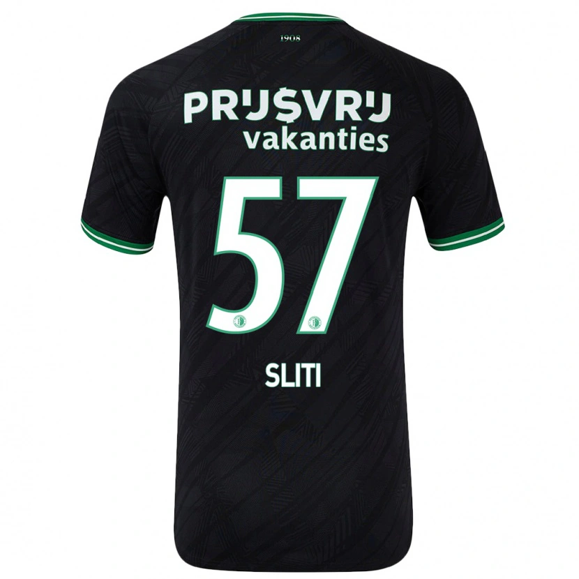Danxen Kinder Aymen Sliti #57 Schwarz Grün Auswärtstrikot Trikot 2024/25 T-Shirt