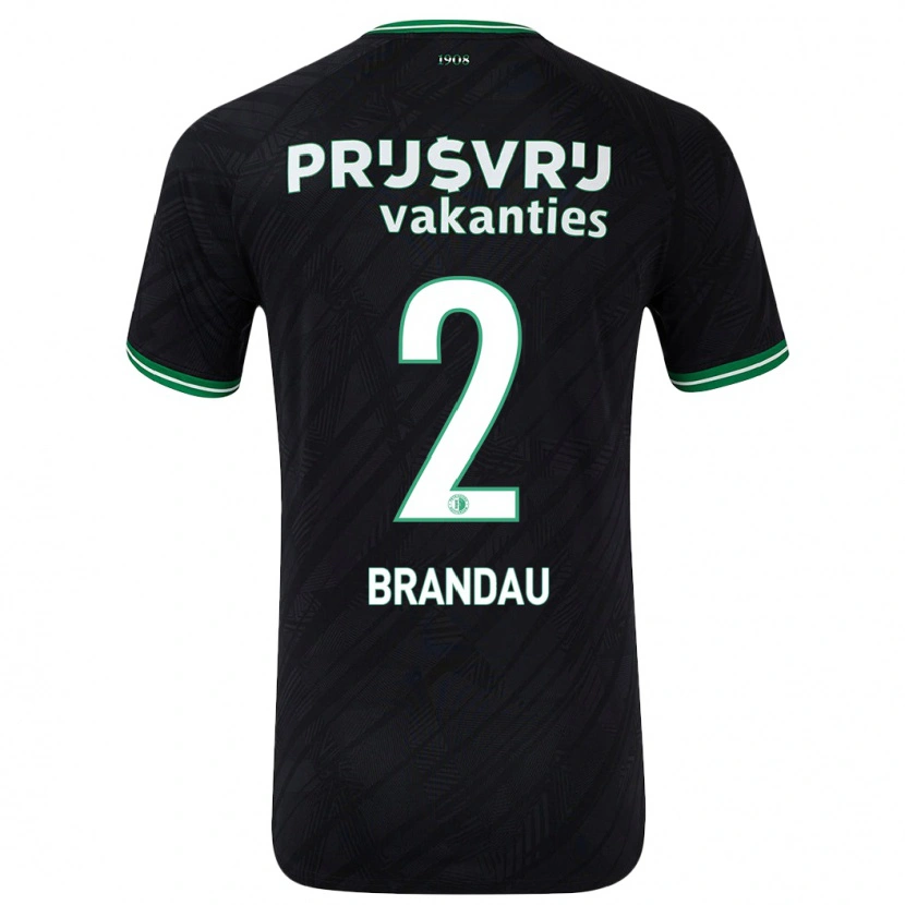 Danxen Kinder Justine Brandau #2 Schwarz Grün Auswärtstrikot Trikot 2024/25 T-Shirt
