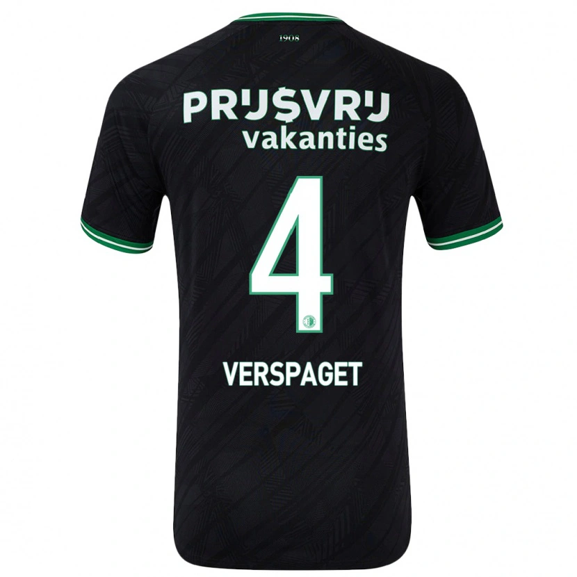Danxen Kinder Amber Verspaget #4 Schwarz Grün Auswärtstrikot Trikot 2024/25 T-Shirt