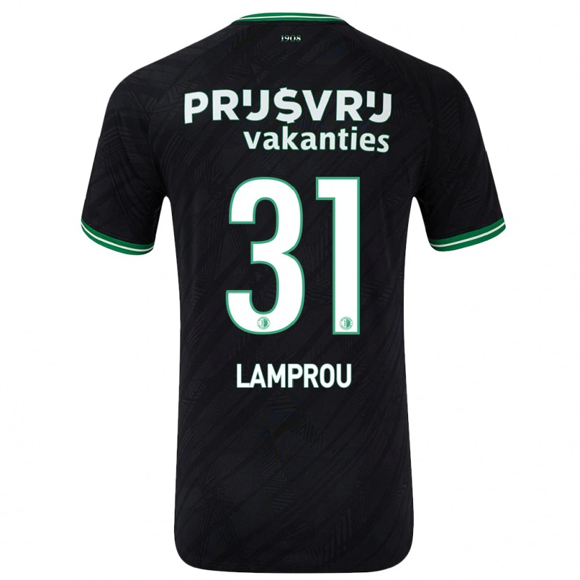 Danxen Kinder Kostas Lamprou #31 Schwarz Grün Auswärtstrikot Trikot 2024/25 T-Shirt