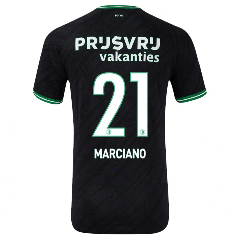 Danxen Kinder Ofir Marciano #21 Schwarz Grün Auswärtstrikot Trikot 2024/25 T-Shirt