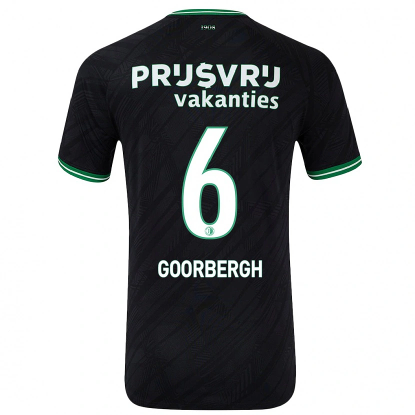 Danxen Kinder Cheyenne Van Den Goorbergh #6 Schwarz Grün Auswärtstrikot Trikot 2024/25 T-Shirt