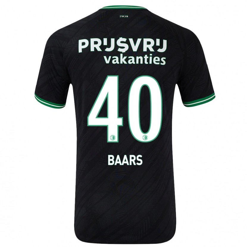 Danxen Kinder Guus Baars #40 Schwarz Grün Auswärtstrikot Trikot 2024/25 T-Shirt