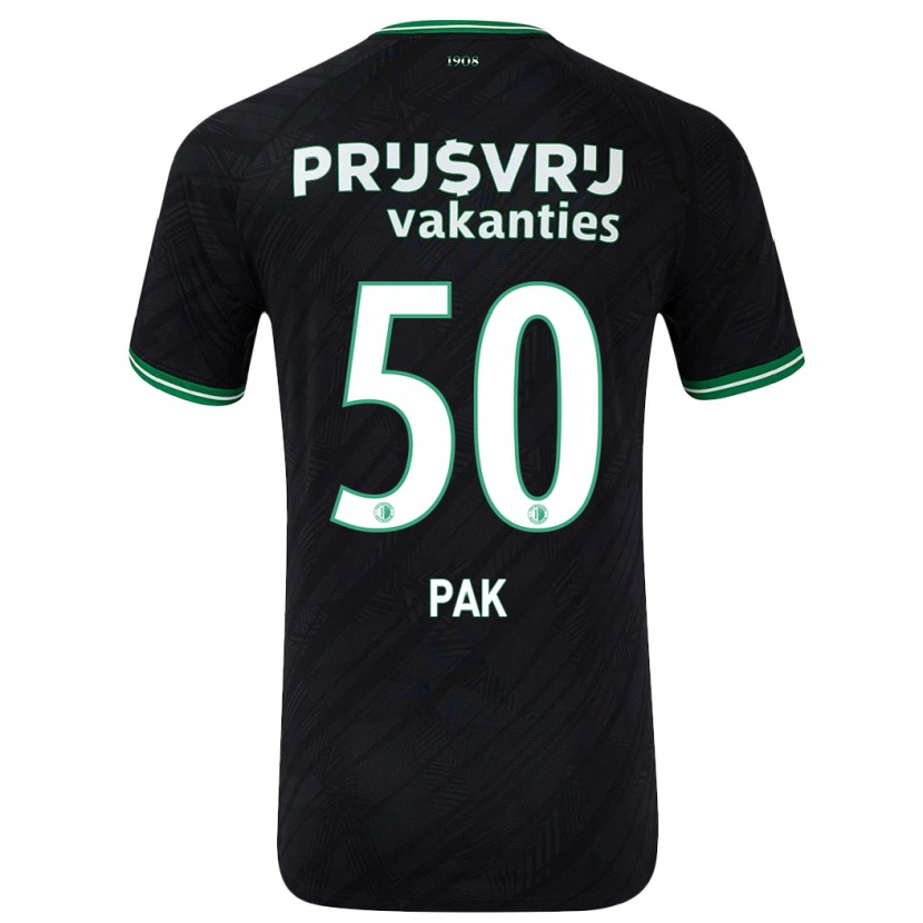 Danxen Kinder Sam Pak #50 Schwarz Grün Auswärtstrikot Trikot 2024/25 T-Shirt