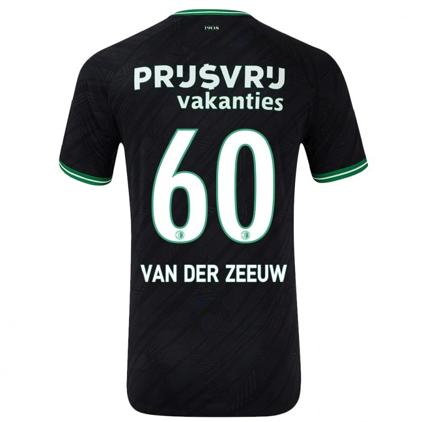 Danxen Kinder Twan Van Der Zeeuw #60 Schwarz Grün Auswärtstrikot Trikot 2024/25 T-Shirt