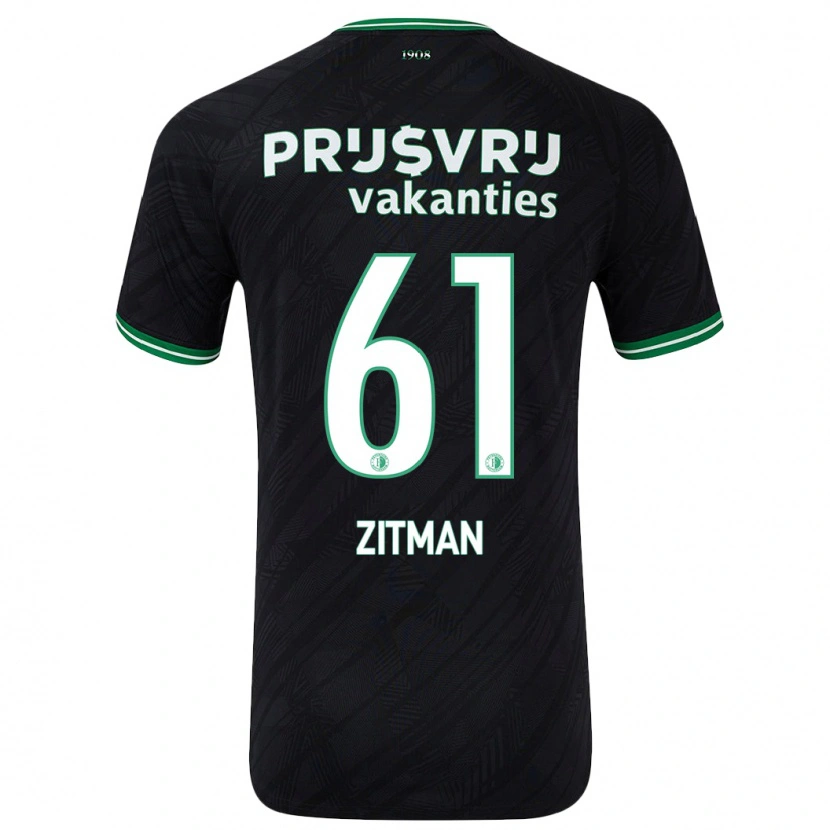 Danxen Kinder Sven Zitman #61 Schwarz Grün Auswärtstrikot Trikot 2024/25 T-Shirt