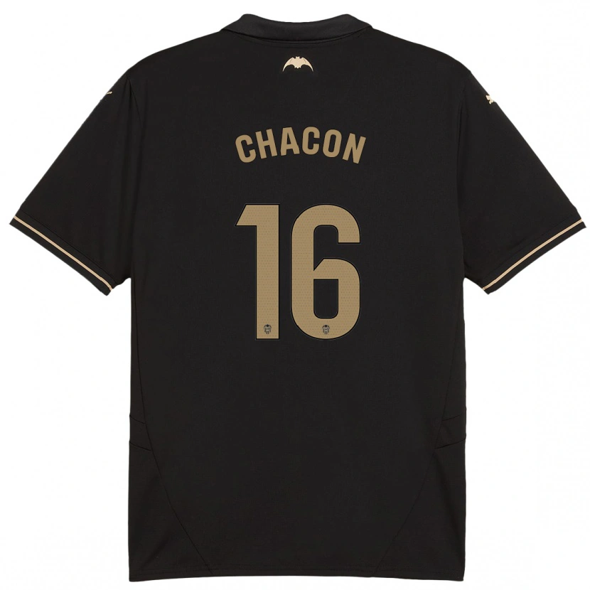 Danxen Kinder Ivonne Chacón #16 Schwarz Auswärtstrikot Trikot 2024/25 T-Shirt