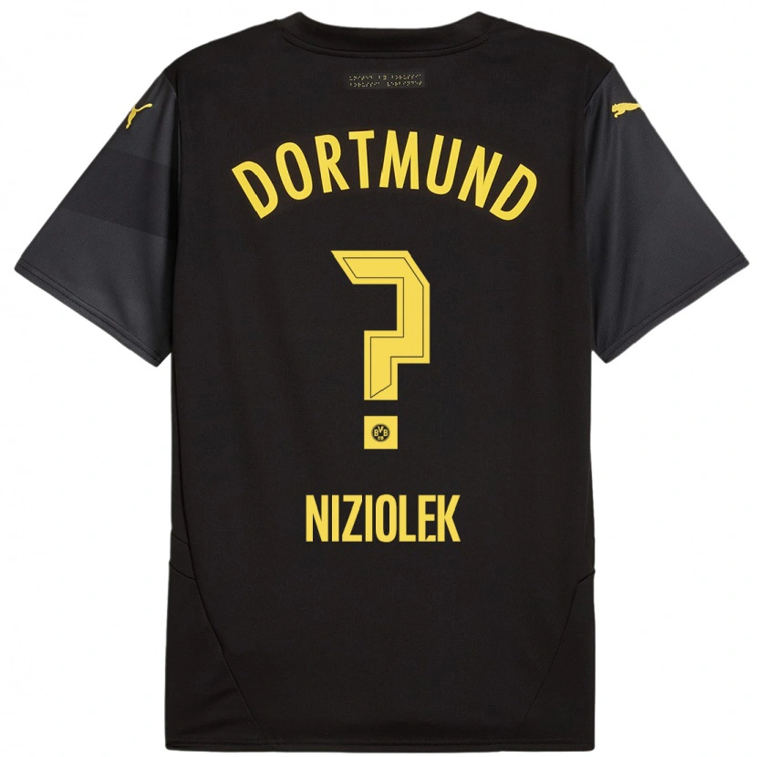 Danxen Kinder Alex Niziolek #0 Schwarz Gelb Auswärtstrikot Trikot 2024/25 T-Shirt