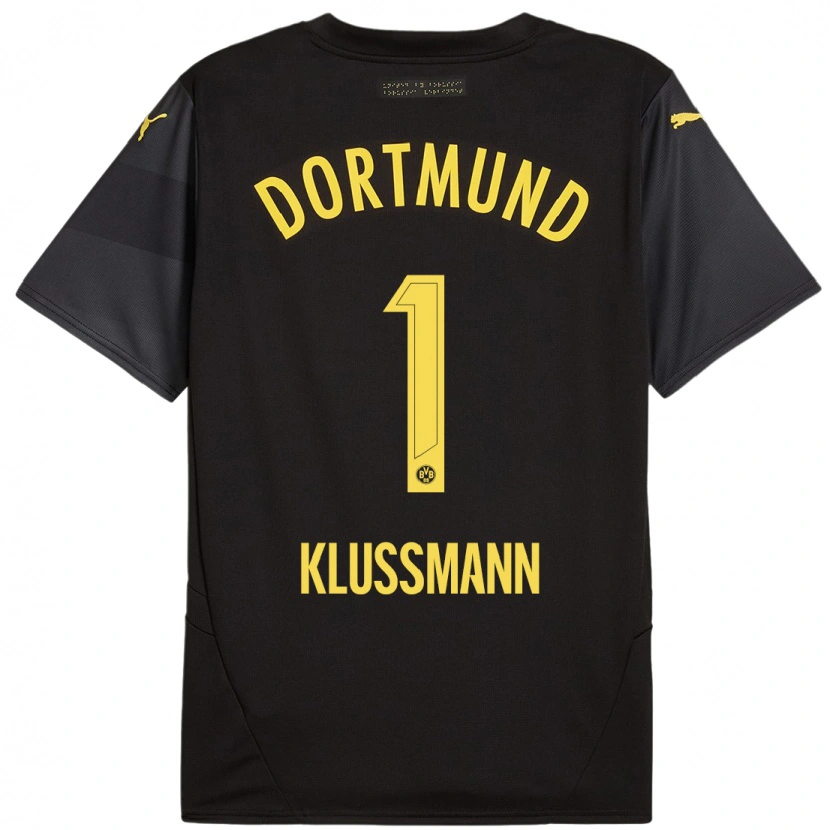 Danxen Kinder Leon Klußmann #1 Schwarz Gelb Auswärtstrikot Trikot 2024/25 T-Shirt