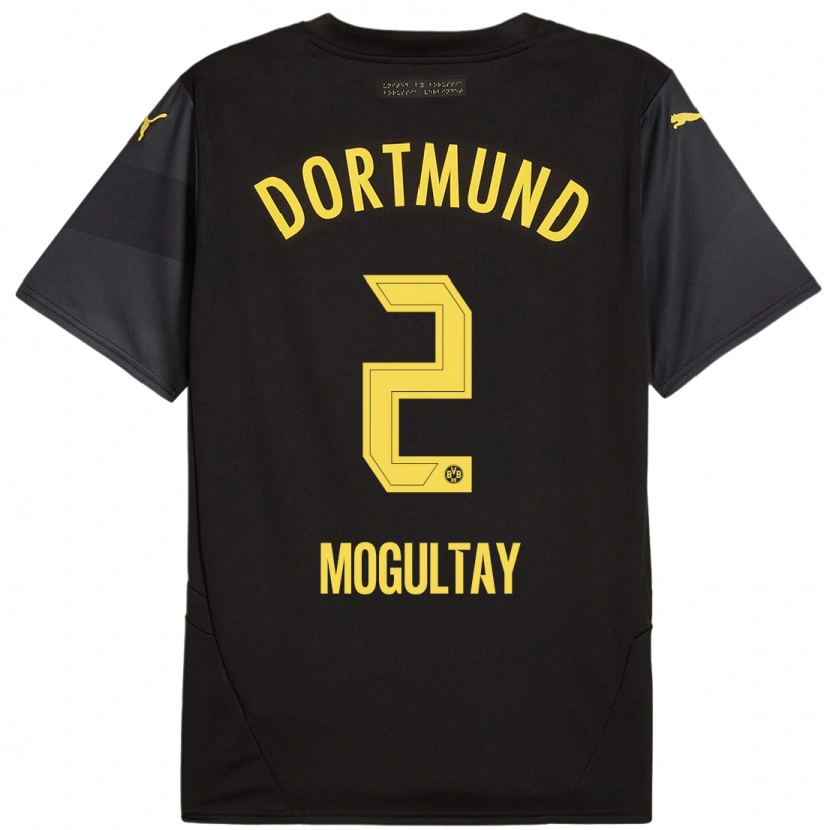 Danxen Kinder Baran Mogultay #2 Schwarz Gelb Auswärtstrikot Trikot 2024/25 T-Shirt