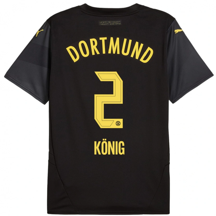 Danxen Kinder Niklas König #2 Schwarz Gelb Auswärtstrikot Trikot 2024/25 T-Shirt