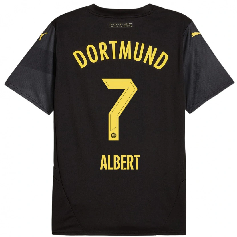 Danxen Kinder Mathis Albert #7 Schwarz Gelb Auswärtstrikot Trikot 2024/25 T-Shirt