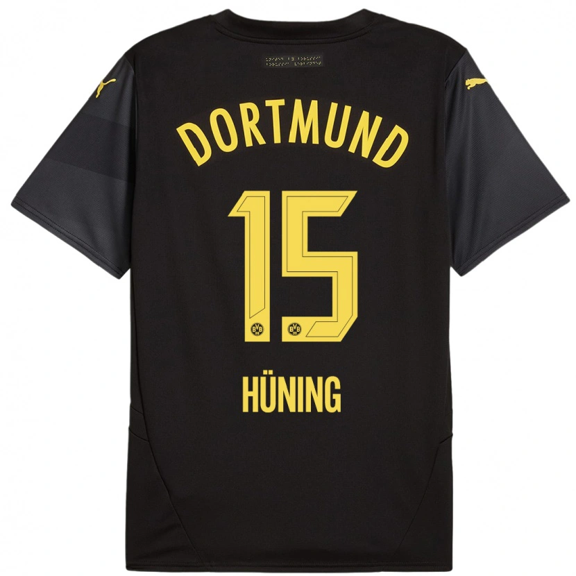 Danxen Kinder Ben Hüning #15 Schwarz Gelb Auswärtstrikot Trikot 2024/25 T-Shirt