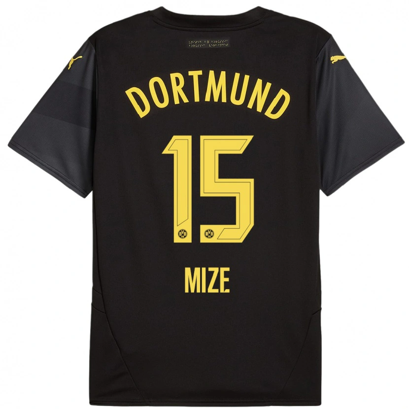 Danxen Kinder Jack Mize #15 Schwarz Gelb Auswärtstrikot Trikot 2024/25 T-Shirt