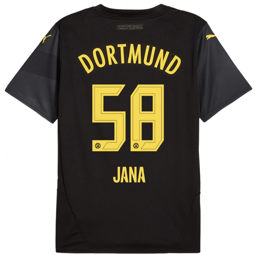 Danxen Kinder Nordberg Jana #58 Schwarz Gelb Auswärtstrikot Trikot 2024/25 T-Shirt