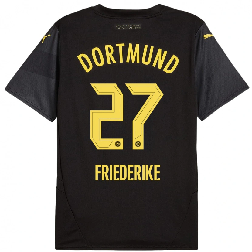 Danxen Kinder Burczik Friederike #27 Schwarz Gelb Auswärtstrikot Trikot 2024/25 T-Shirt