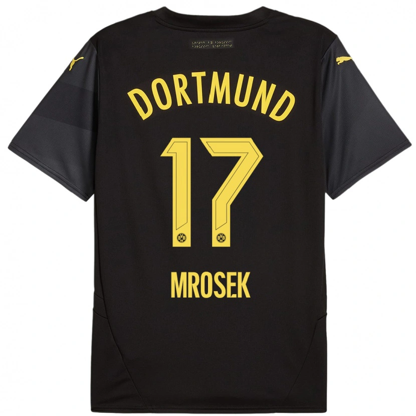 Danxen Kinder Noah Mrosek #17 Schwarz Gelb Auswärtstrikot Trikot 2024/25 T-Shirt